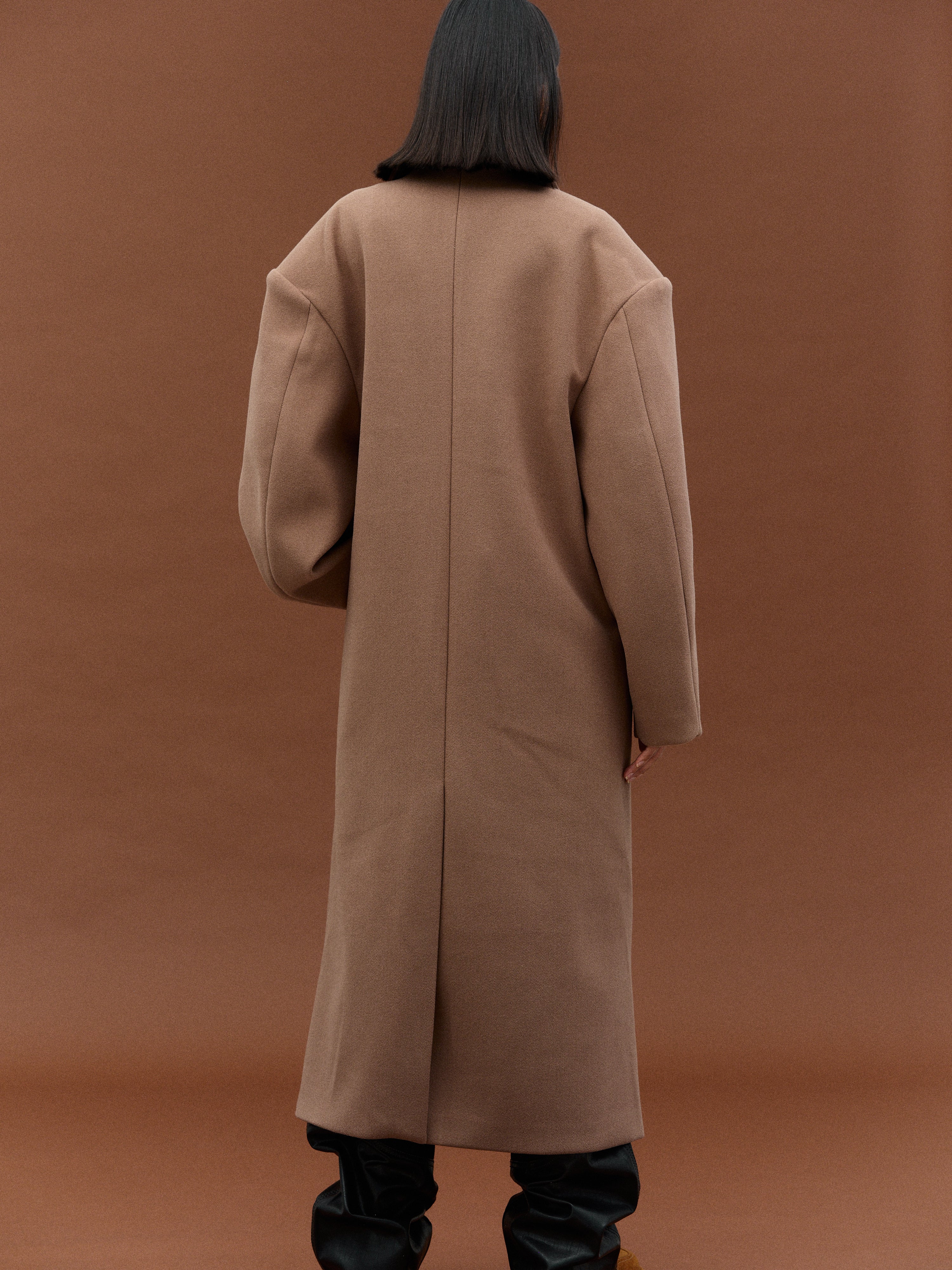 Wallis Oversized Grandpa Coat, Latte