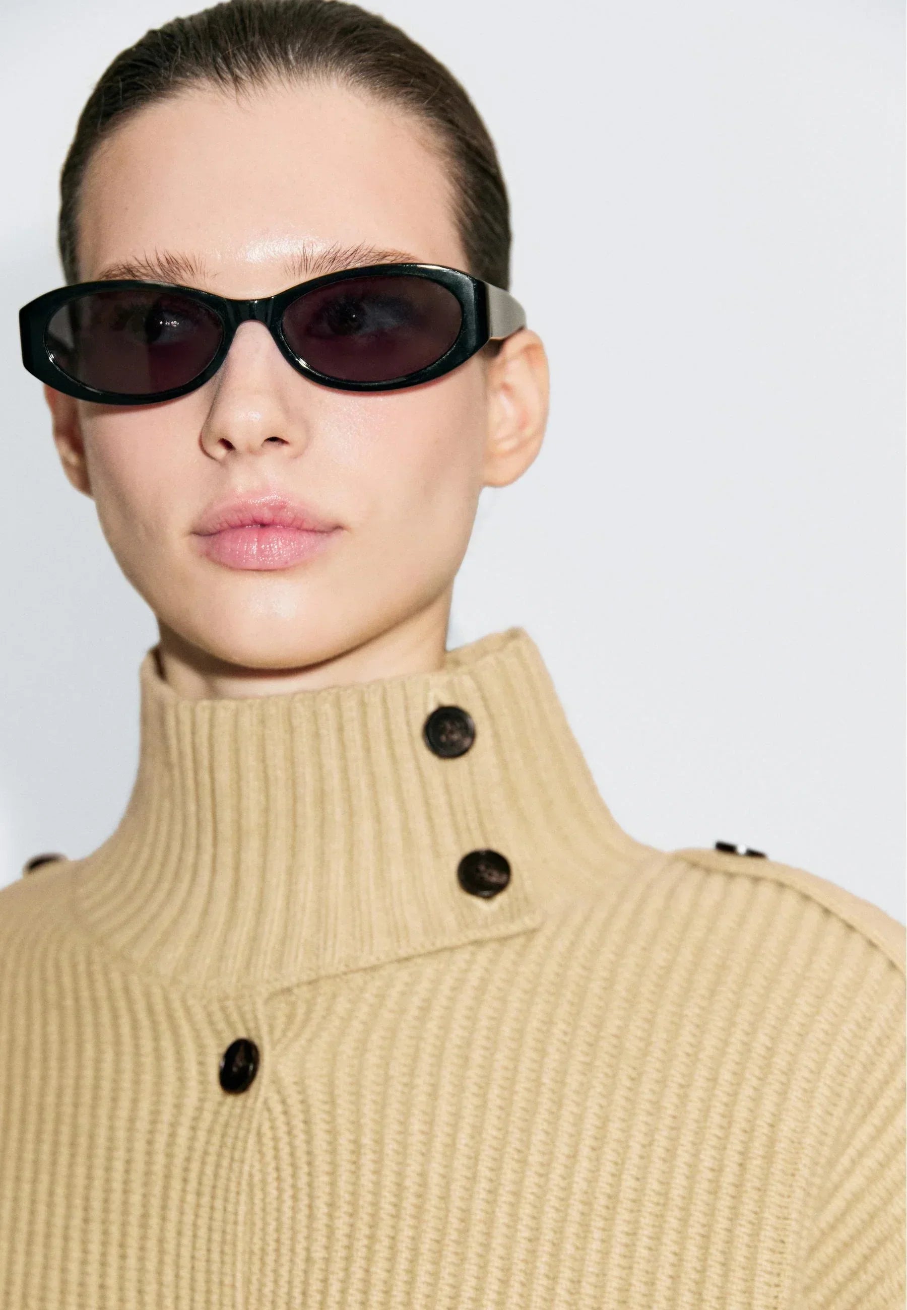 Céleste High-Neck Knit Jacket