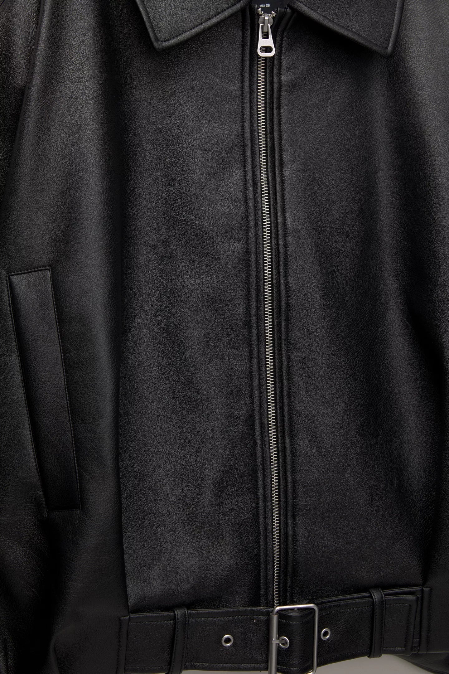 Leather effect bomber jacket