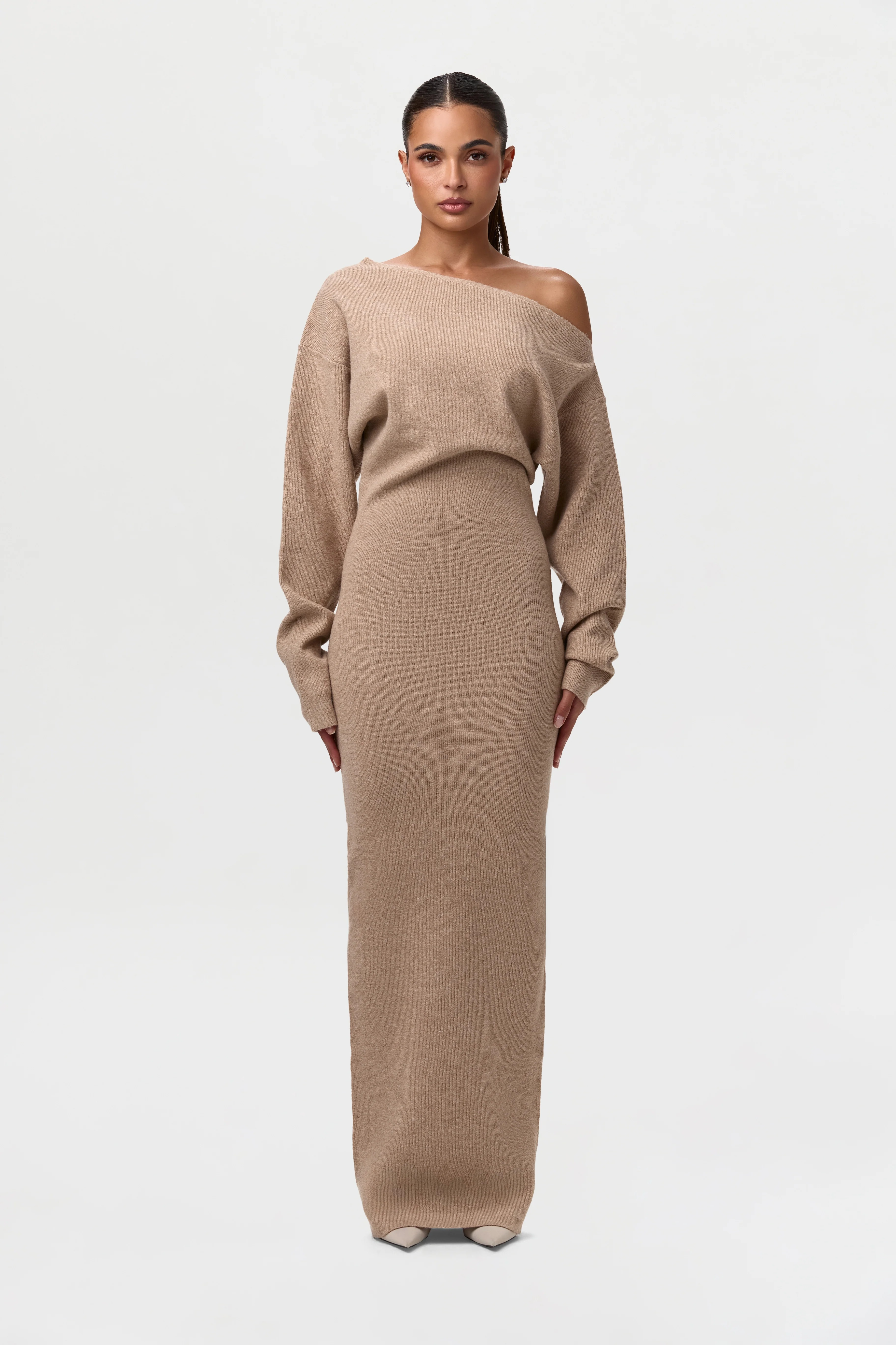Knit Off-Shoulder Maxi