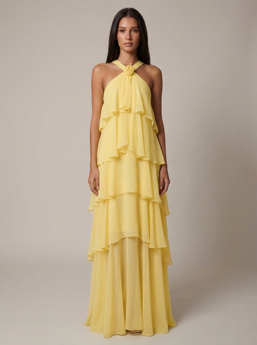 Flower Ruffle Maxi Dress Flower Ruffle Maxi Dress