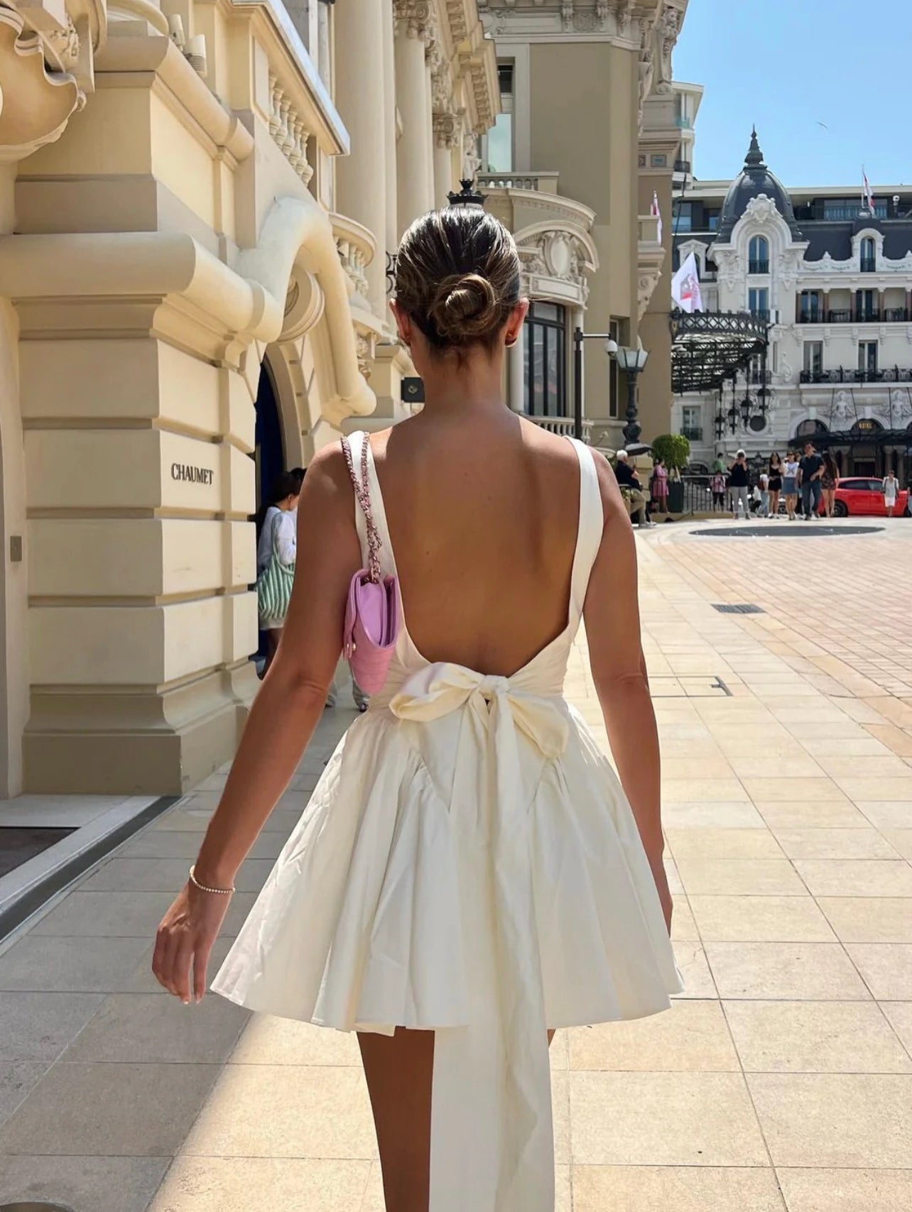 backless charmaine romantic mini dress Naomi Backless Mini Dress